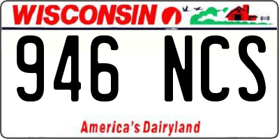 WI license plate 946NCS