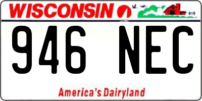 WI license plate 946NEC