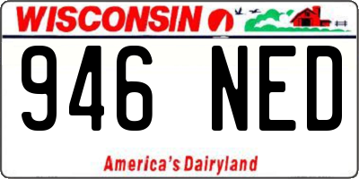 WI license plate 946NED