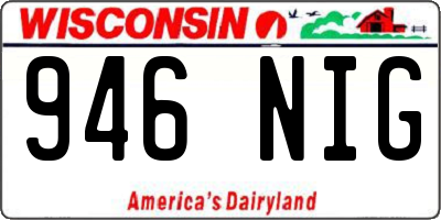 WI license plate 946NIG