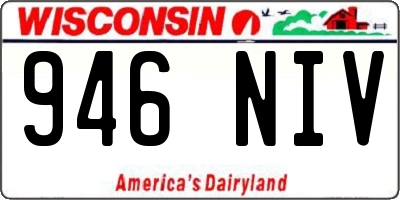 WI license plate 946NIV