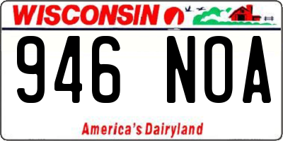 WI license plate 946NOA