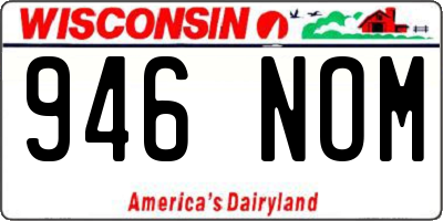 WI license plate 946NOM
