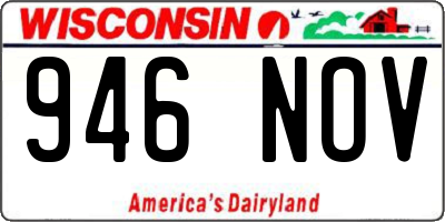 WI license plate 946NOV