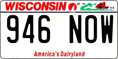 WI license plate 946NOW