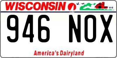 WI license plate 946NOX