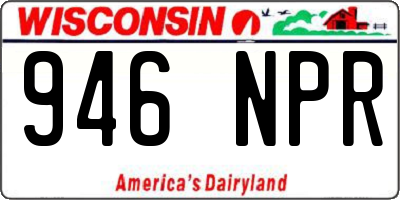 WI license plate 946NPR