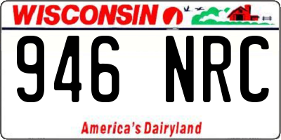 WI license plate 946NRC