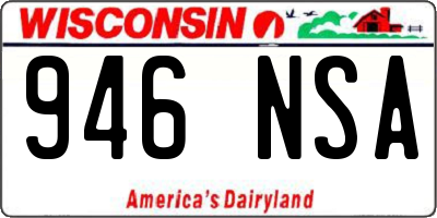 WI license plate 946NSA