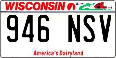 WI license plate 946NSV