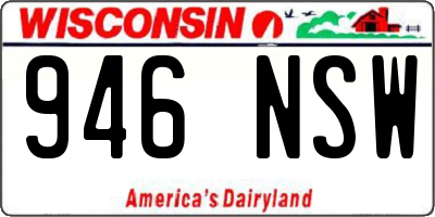 WI license plate 946NSW