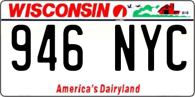 WI license plate 946NYC
