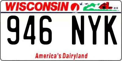 WI license plate 946NYK