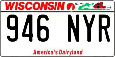 WI license plate 946NYR