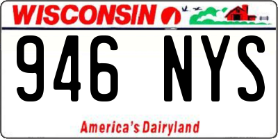 WI license plate 946NYS