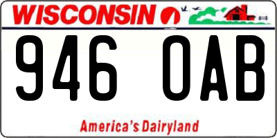 WI license plate 946OAB