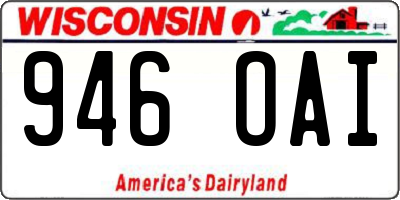 WI license plate 946OAI