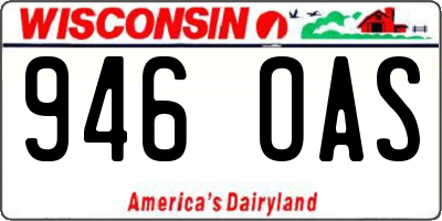WI license plate 946OAS