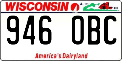 WI license plate 946OBC