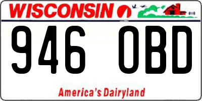 WI license plate 946OBD