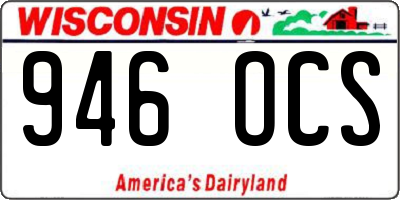 WI license plate 946OCS