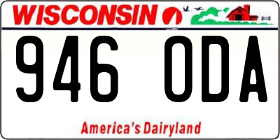 WI license plate 946ODA