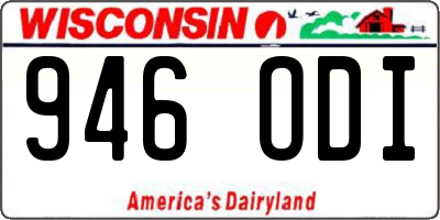 WI license plate 946ODI