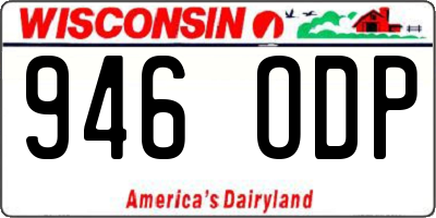WI license plate 946ODP