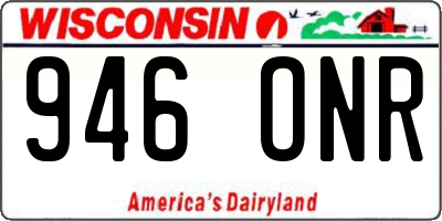 WI license plate 946ONR