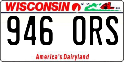 WI license plate 946ORS