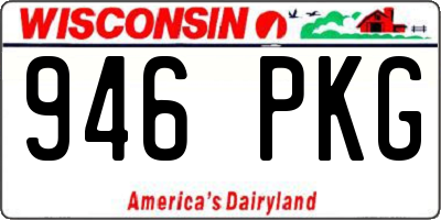WI license plate 946PKG