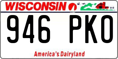 WI license plate 946PKO
