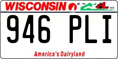 WI license plate 946PLI