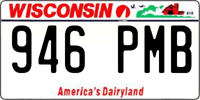 WI license plate 946PMB