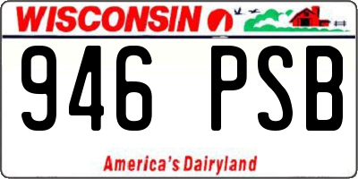 WI license plate 946PSB
