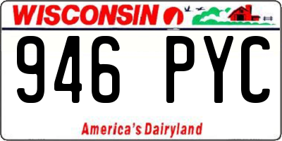 WI license plate 946PYC