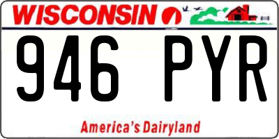 WI license plate 946PYR