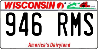 WI license plate 946RMS