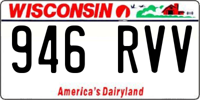 WI license plate 946RVV