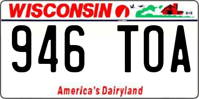 WI license plate 946TOA