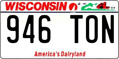 WI license plate 946TON