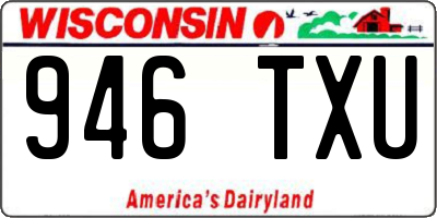 WI license plate 946TXU
