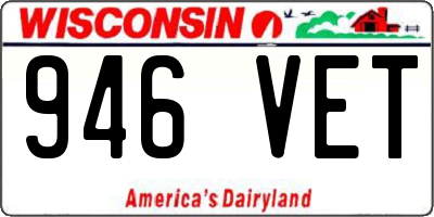 WI license plate 946VET
