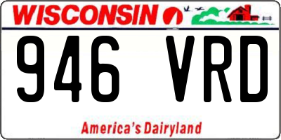 WI license plate 946VRD