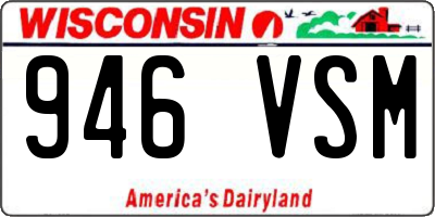 WI license plate 946VSM