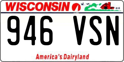 WI license plate 946VSN