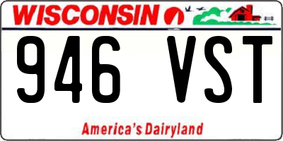 WI license plate 946VST