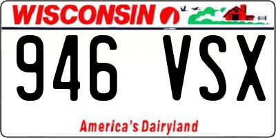 WI license plate 946VSX