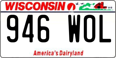 WI license plate 946WOL