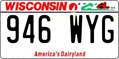 WI license plate 946WYG